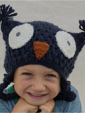 Known Supple- Hoot- Handmade Grey Owl Knit Beanie